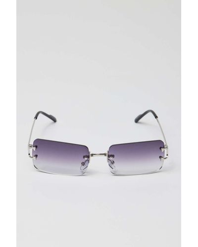 Urban Outfitters Berkeley Rimless Rectangle Sunglasses - Metallic