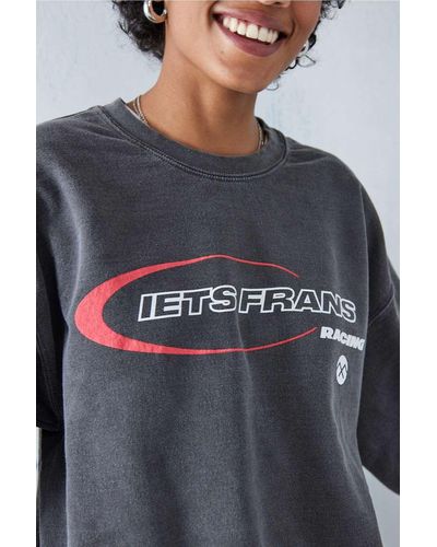iets frans... Sweatshirt in verwaschenem mit motocross-print - Grau