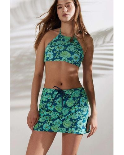 Roxy X Out From Under Hibiscus Board Skirt - Green