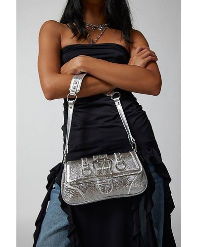Urban Outfitters Uo Jade Seamed Baguette Bag - Black