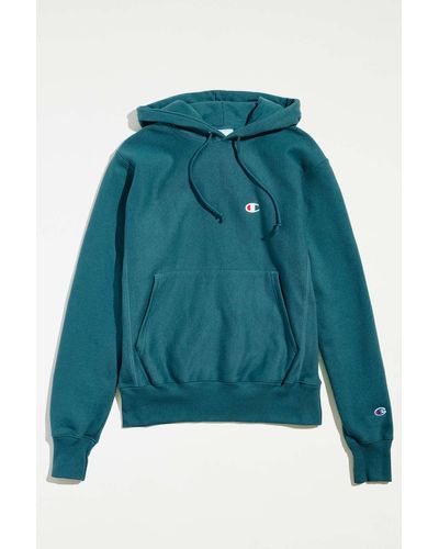 Champion Reverse Weave Hoodie Sweatshirt In Teal At Urban Outfitters - Green