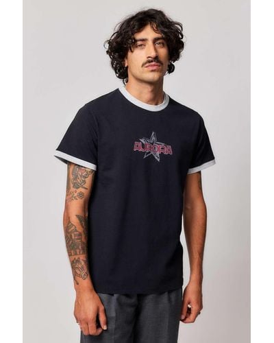 Urban Outfitters Uo Aurora Ringer T-shirt - Blue