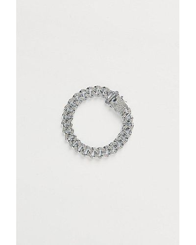 Urban Outfitters Iced Curb Chain Bracelet - Blue