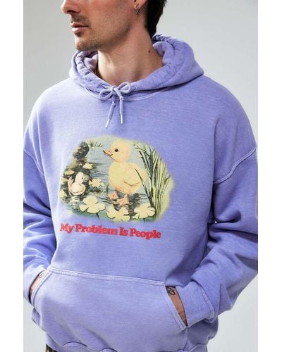 Urban Outfitters Uo Blue My Problem Is People Hoodie