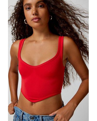 Out From Under Camilla Seamless Bustier Cropped Tank Top - Red
