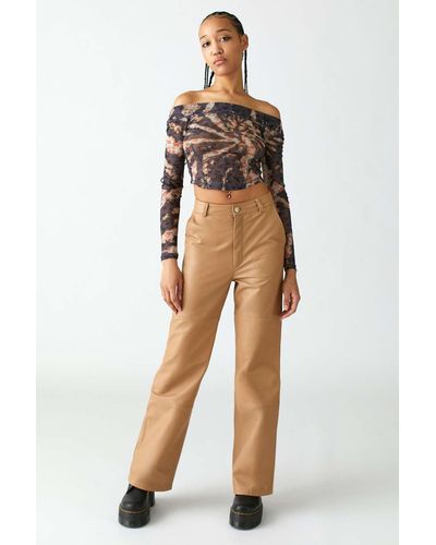 DEADWOOD Flynn Recycled Leather Flare Pant - Brown