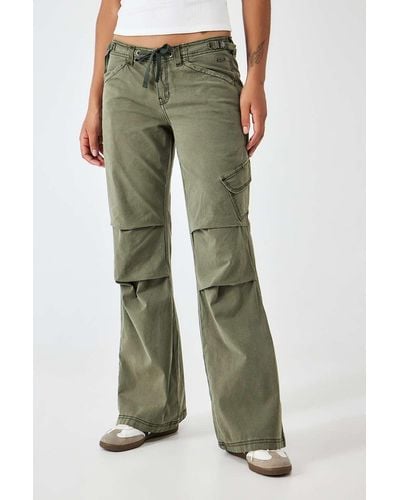BDG Khaki Candice Flare Cargo Trousers - Green