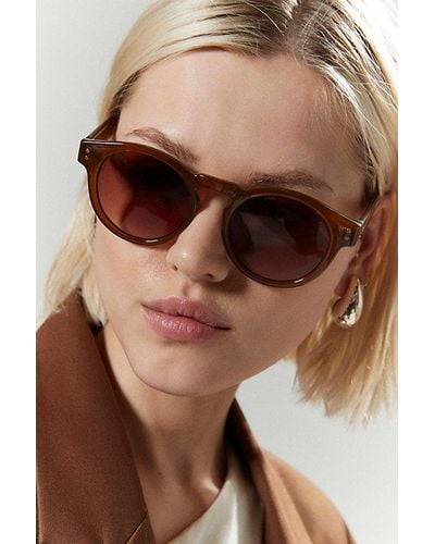 Urban Outfitters Uo Essential Round Sunglasses - Brown