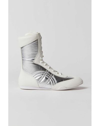 Jeffrey Campbell Boxing-lo Sneaker Boot In Silver/white,at Urban Outfitters - Multicolour