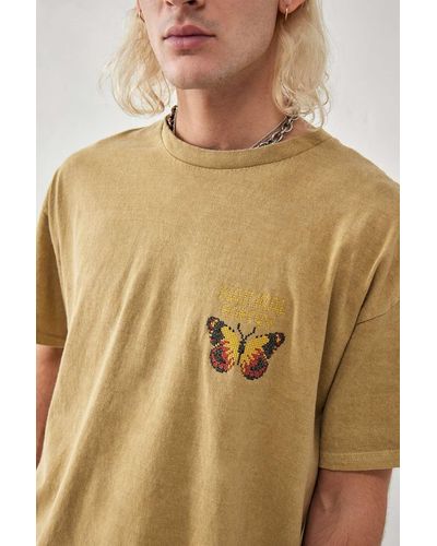 Urban Outfitters Uo - t-shirt "natural energy" in creme mit kreuzstich-motiv