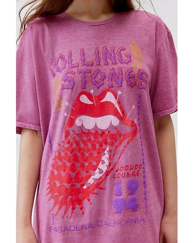 Urban Outfitters Rolling Stones Voodoo Lounge Oversized Tee - Pink