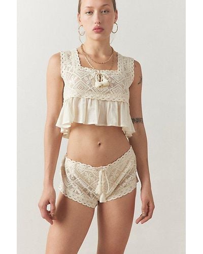Out From Under Cliona Crochet Micro Short - White