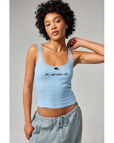 Urban Outfitters Uo It's All About Me Pointelle Tank Top - Grey