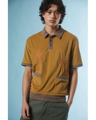 Urban Outfitters Uo Rusty Bloom Terrycloth Polo Shirt - Multicolour