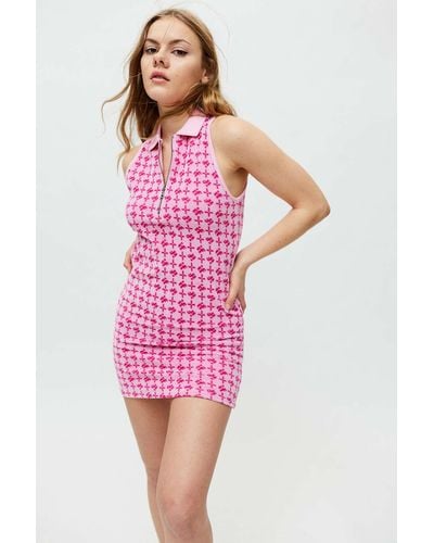 iets frans... Toweling Monogram Mini Dress - Pink