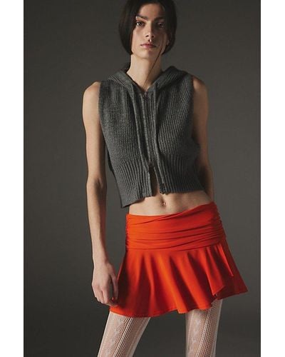 Silence + Noise Alexia Ruched Asymmetrical Mini Skirt - Gray