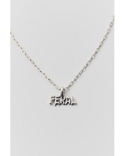 Urban Outfitters '90S Feral Nameplate 14K-Plated Necklace - Blue