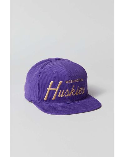 Mitchell & Ness University Of Washington Huskies Cord Snapback Hat In Purple,at Urban Outfitters