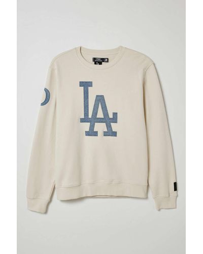 Pro Standard Los Angeles Dodgers Varsity Blues Crew Neck Sweatshirt In Cream,at Urban Outfitters - Natural