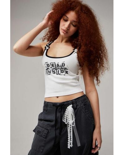 Urban Outfitters Uo Dead Inside Tank Top - White