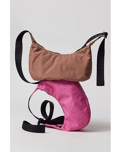BAGGU Small Nylon Crescent Bag - Pink