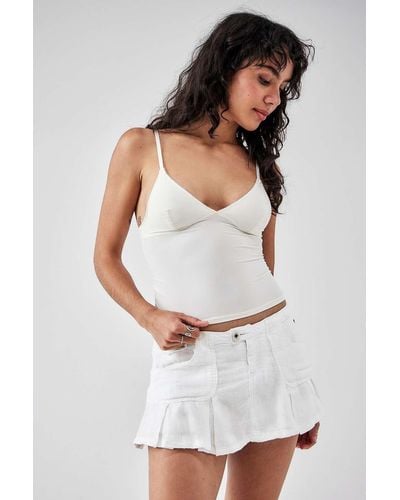 Urban Outfitters Uo Ruby Linen Skort - White