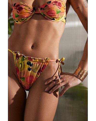 Out From Under Leigh Ruffle String Bikini Bottom - Brown