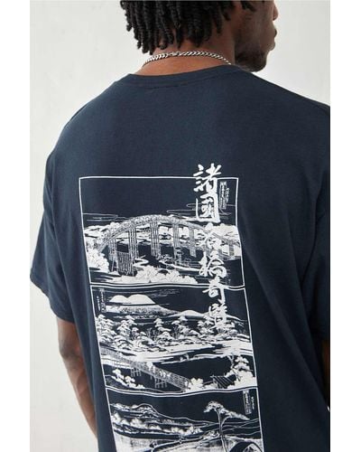 Urban Outfitters Uo - t-shirt "hokusai" in - Blau