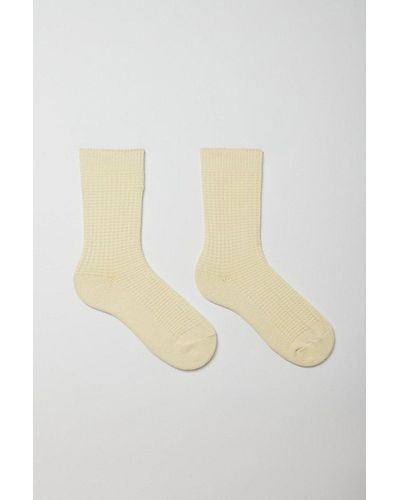 Urban Outfitters Waffle Crew Sock - White