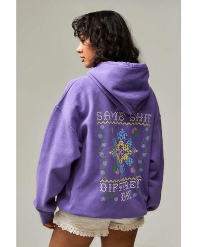 Urban Outfitters Uo Same Sh*t Diff Day Hoodie - Purple
