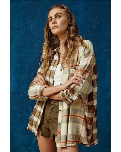 BDG One Way Or Another Plaid Button-down Shirt - Blue