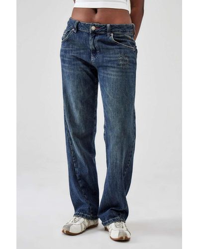 BDG Indigo 90s Loose Straight Fit Jean In Vintage Denim Light At Urban Outfitters - Blue