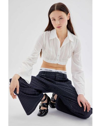 Urban Outfitters Uo Fallon Open-back Button-down Top - White