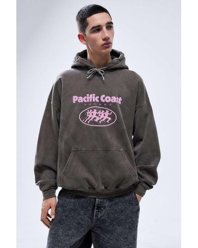 Urban Outfitters Uo Washed Brown Pacific Coast Hoodie - Grey