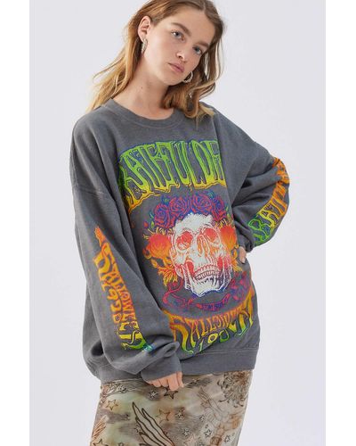 Urban Outfitters Grateful Dead Skull Crew Neck Sweatshirt - Black