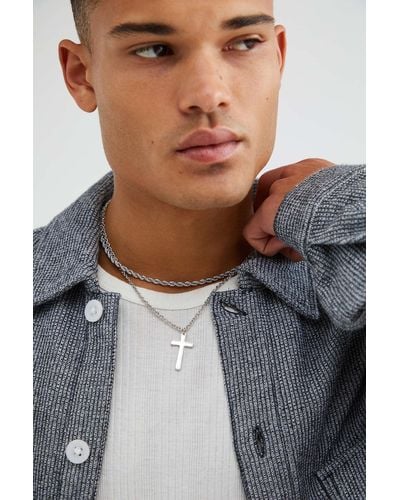 Urban Outfitters Cross Rope Chain Layering Necklace - White