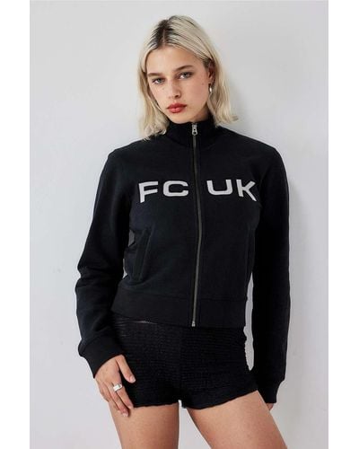 French Connection Uo Exclusive Black Zip-up Track Jacket