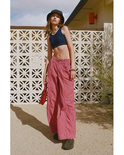 Urban Outfitters Uo Y2k Printed Cargo Pant - Red