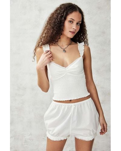 Urban Outfitters Uo Sydney Shirred Top - White