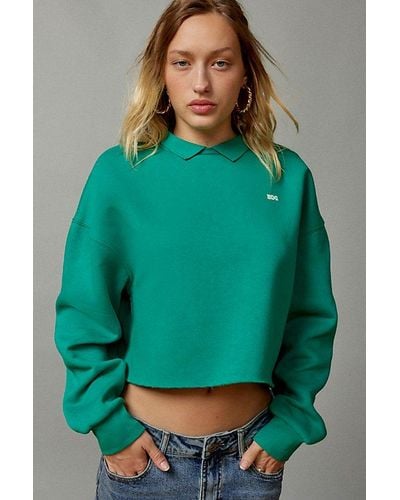 BDG Collared Pullover Sweatshirt - Green
