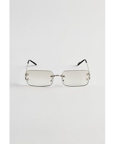 Urban Outfitters Carter Rimless Rectangle Sunglasses - Metallic