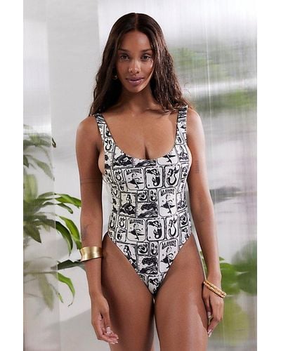 Out From Under Jean Scoop Neck One-Piece Swimsuit - Multicolor
