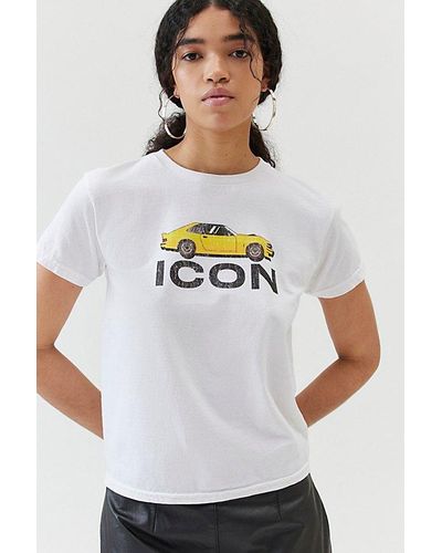 Urban Outfitters Icon Car Shrunken Tee - Gray