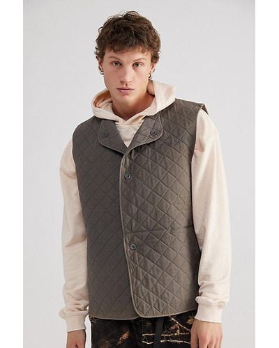 Urban Renewal Vintage Quilted Vest Jacket - Grey