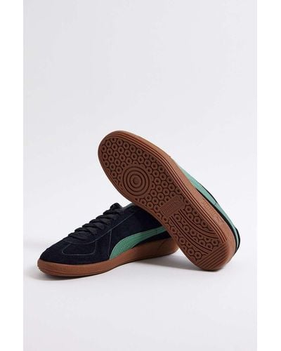 PUMA Black & Green Army Trainer Suede Trainers - Brown