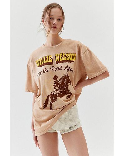 Urban Outfitters Willie Nelson Route 66 T-Shirt Dress - Natural