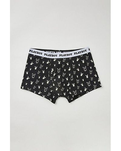 Urban Outfitters Playboy Tossed Icon Boxer Brief - Black
