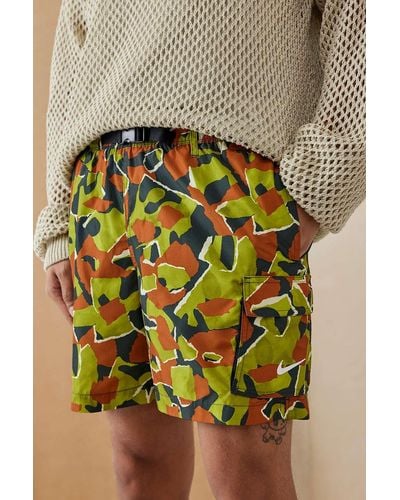 Nike 5" Moss Camouflage Belted Swim Shorts - Multicolour