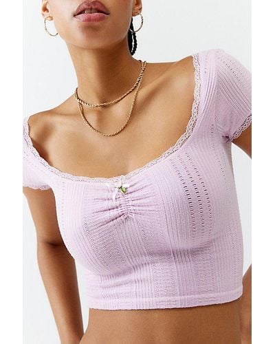 Out From Under Gabriella Seamless Baby Tee - Purple