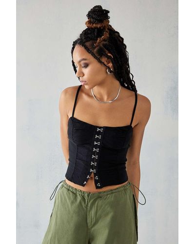 Lace-Up to the Challenge Denim Bra Top